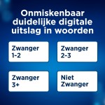 Clearblue digitale zwangerschapstest geeft aan hoeveel weken je al zwanger bent.