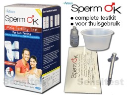 Sperm OK Check je vruchtbaarheid met deze complete kit, met Nederlandse gebruiksaanwijzing.